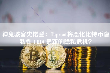 神鬼骇客史诺登：Taproot将恶化比特币隐私性 CBDC是新的隐私危机？